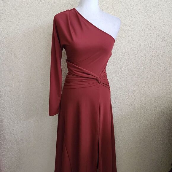 Tanya Taylor Off Shoulder “Wilona” Midi Dress Size 0 $595 Rust Brown valentines - Picture 2 of 12